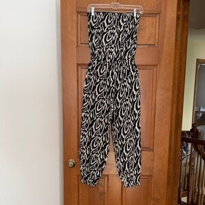 Bishop + Young Black and Cream Patterned Jumpsuit